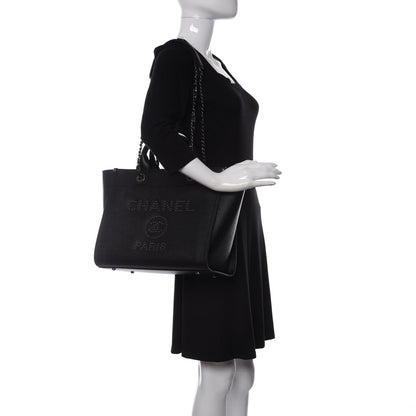 Chanel Caviar Small Studded Deauville Tote Black 2 of 10