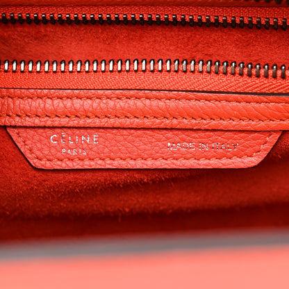 Celine Drummed Calfskin Micro Luggage Vermillion 6 of 8