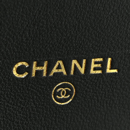 Chanel Lambskin Quilted CC Pearl Enamel Clutch on Chain WOC Black 10 of 13