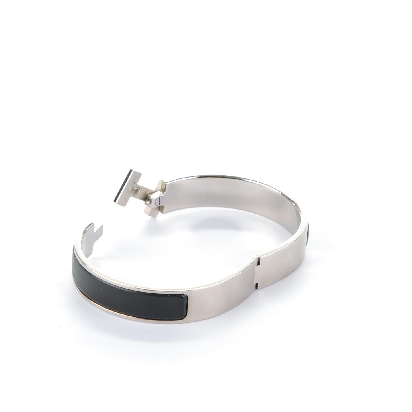Matte Enamel Narrow Clic Clac HH Bracelet GM Black