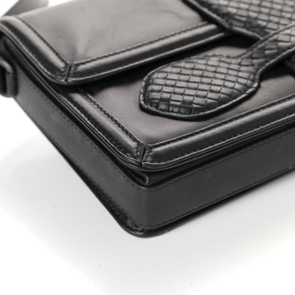 Bottega Veneta Nappa Micro Intreccio Shoulder Bag Black 8 of 12