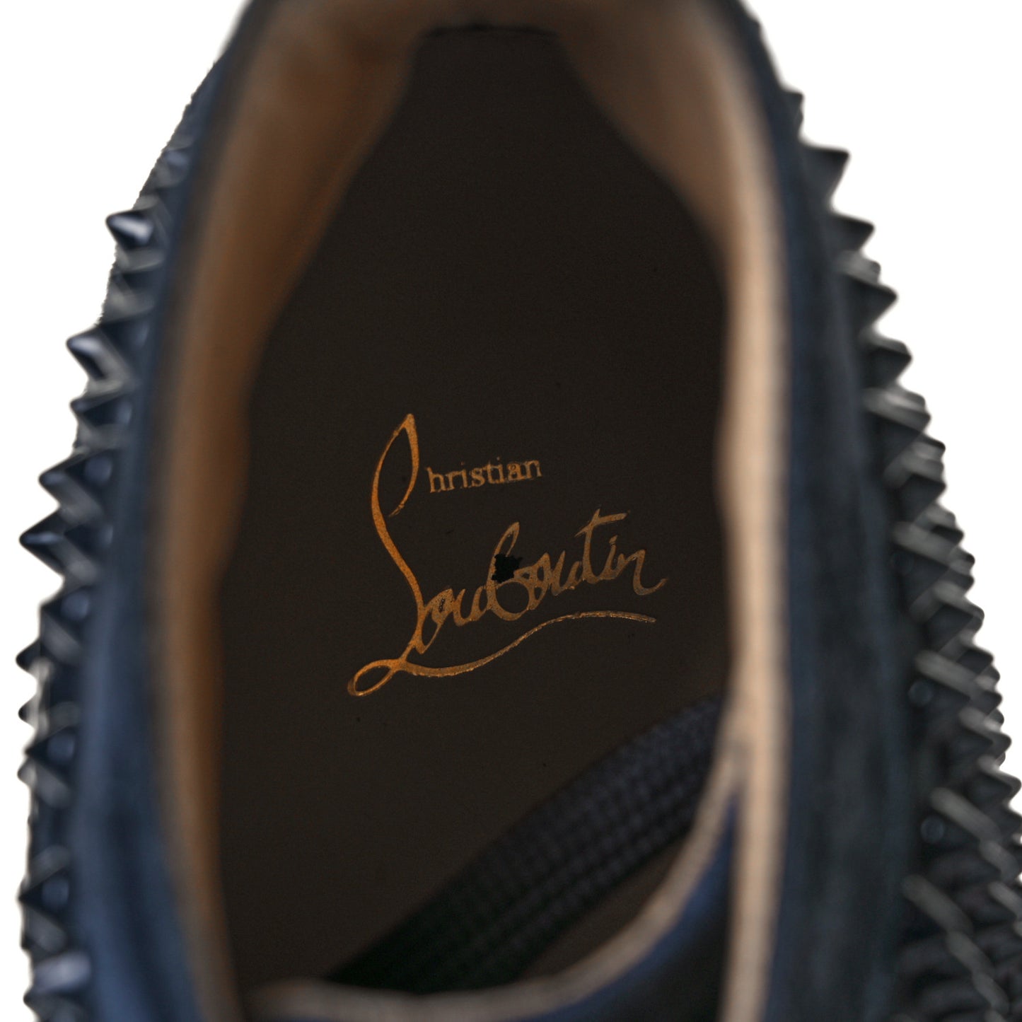 Veau Velours Mens Louis Spikes Flat Sneakers 42 Nuit