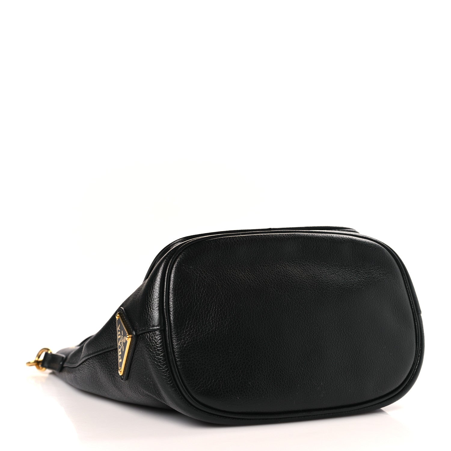 Prada Glace Calfskin Embossed Bucket Bag Black 4 of 9