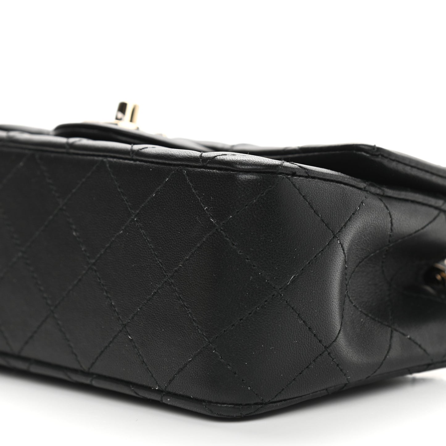 Lambskin Quilted Mini Rectangular Flap Black
