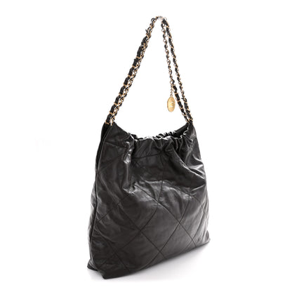 Chanel Shiny Calfskin Quilted Small Chanel 22 Dark Brown 4 of 11