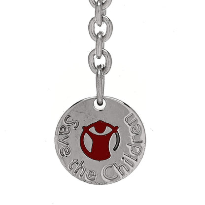 Bulgari Sterling Silver Ceramic Save The Children Pendant Necklace 6 of 7