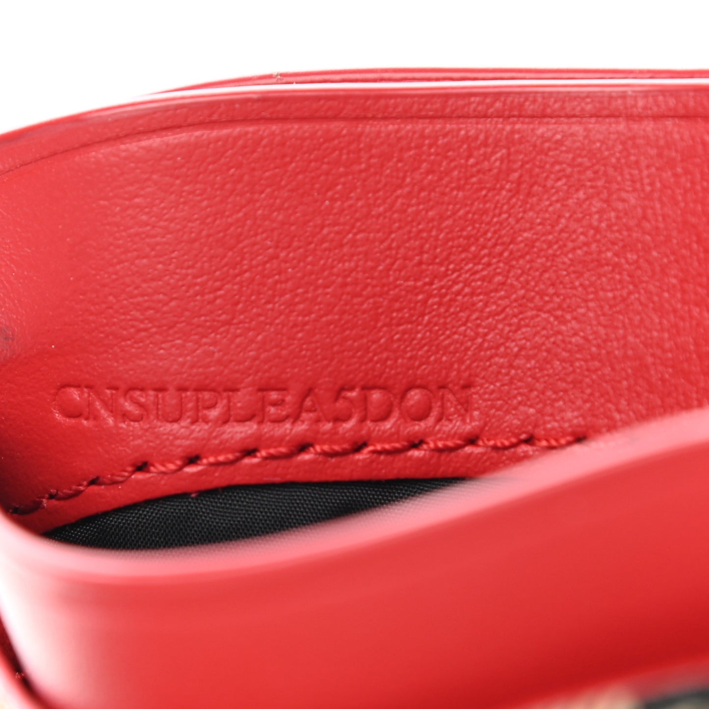 Soft Grain Calfskin Haymarket Check Izzy Card Case Red