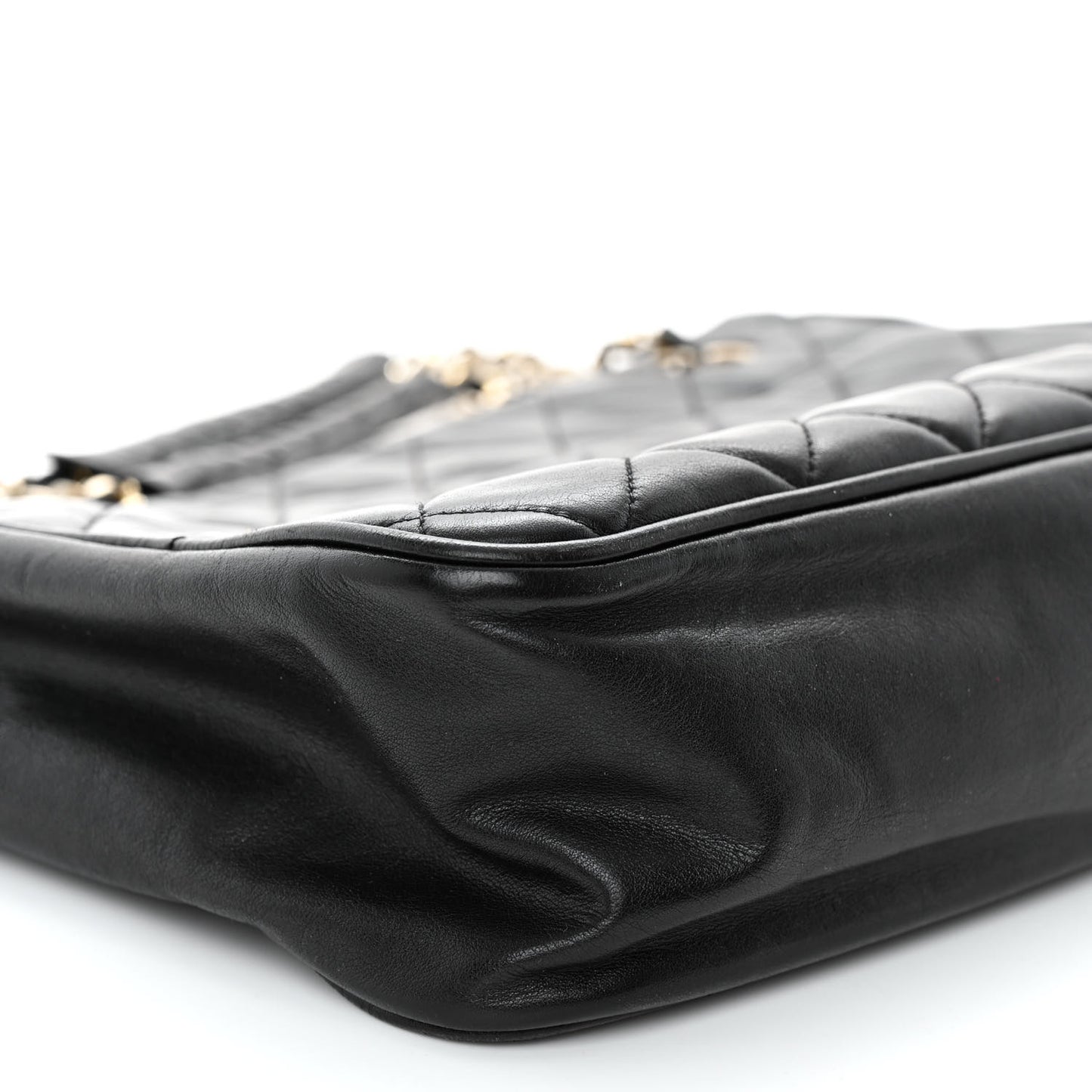 Lambskin Quilted Shoulder Bag Black