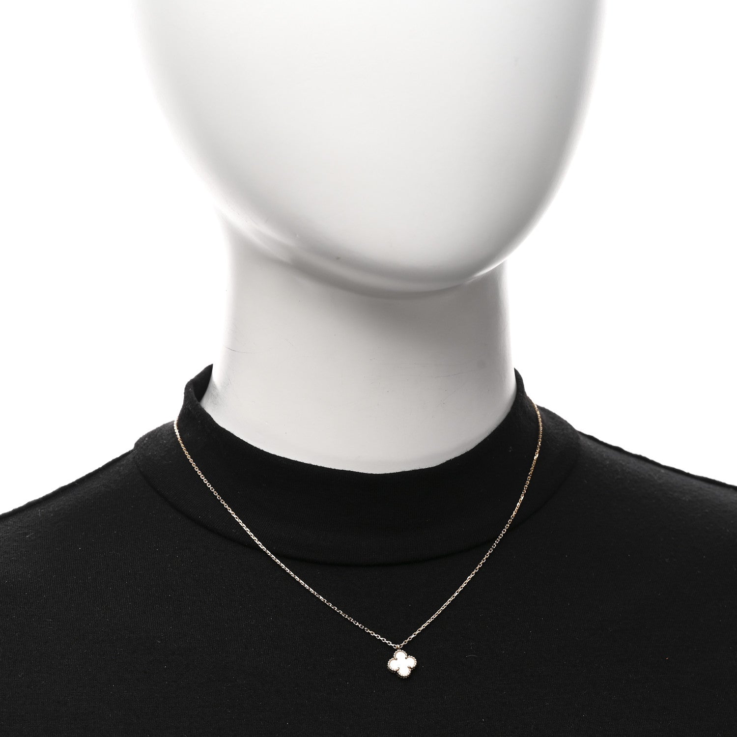 Van Cleef & Arpels 18K Yellow Gold Mother of Pearl Sweet Alhambra Pendant Necklace 2 of 6