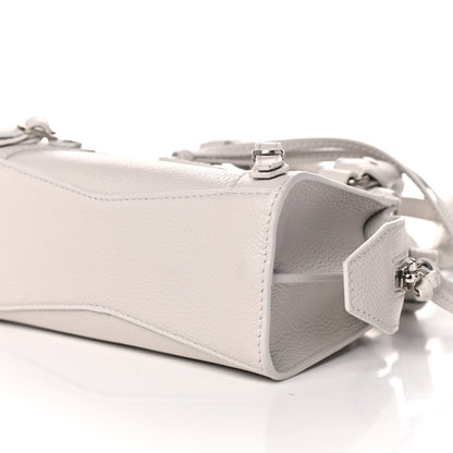 Balenciaga Grained Calfskin Neo Classic Silver Hardware Nano City Crossbody Chalky White 7 of 7