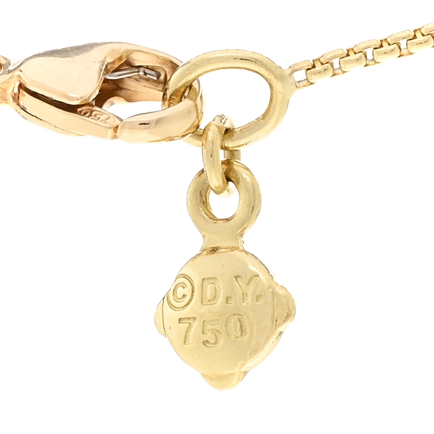 David Yurman 18K Yellow White Gold Diamond Champagne Citrine 10mm Cable Wrap Necklace 4 of 4