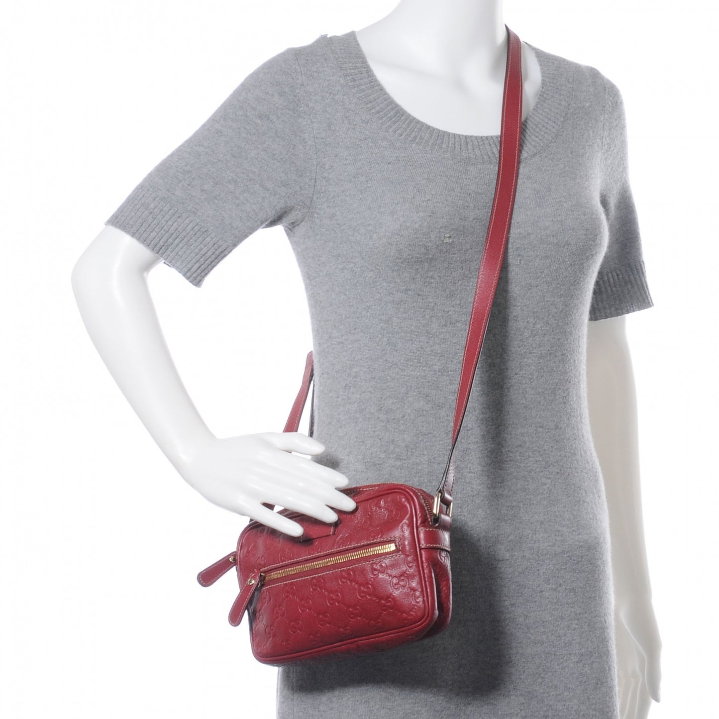 Guccissima Small Shoulder Bag Cherry