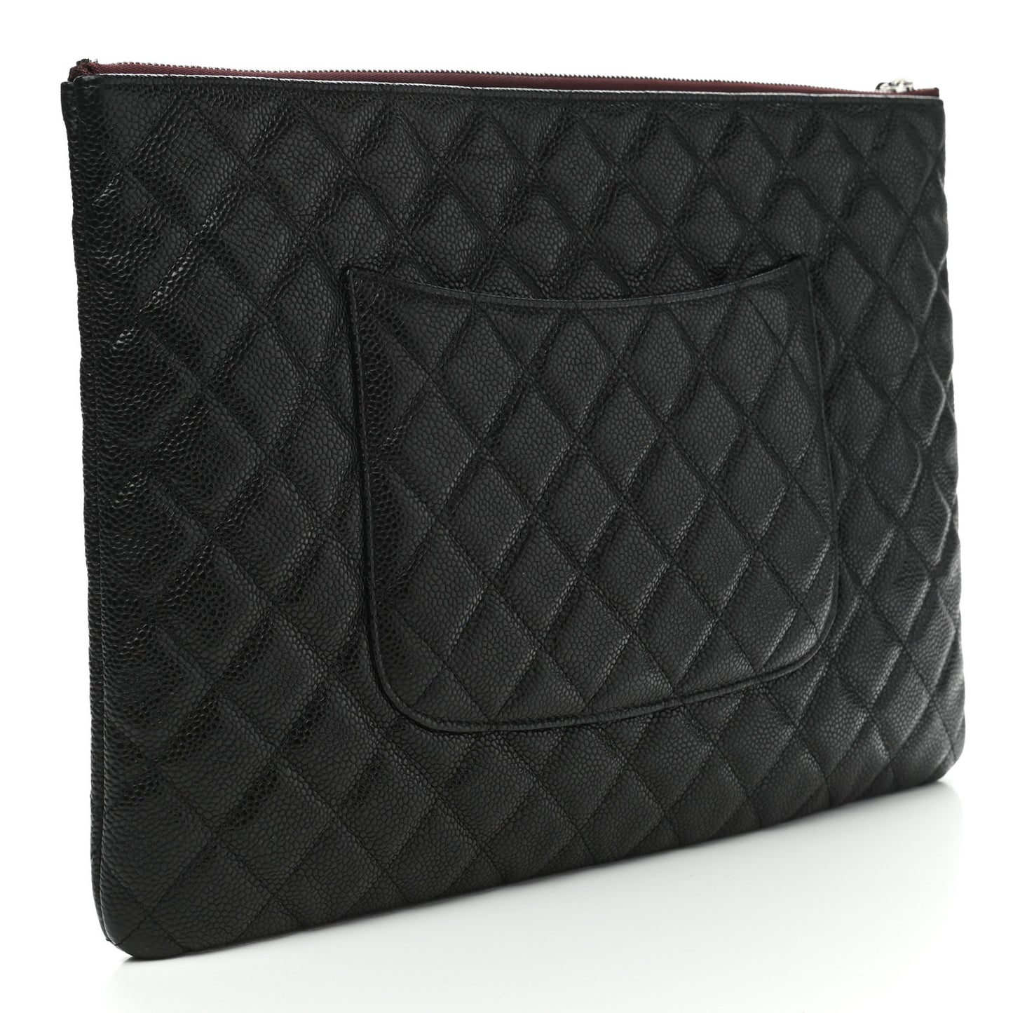 Caviar Quilted Large Cosmetic Case Black
