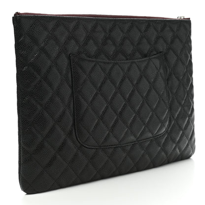 Chanel Caviar Quilted Large Cosmetic Case Black 3 of 7