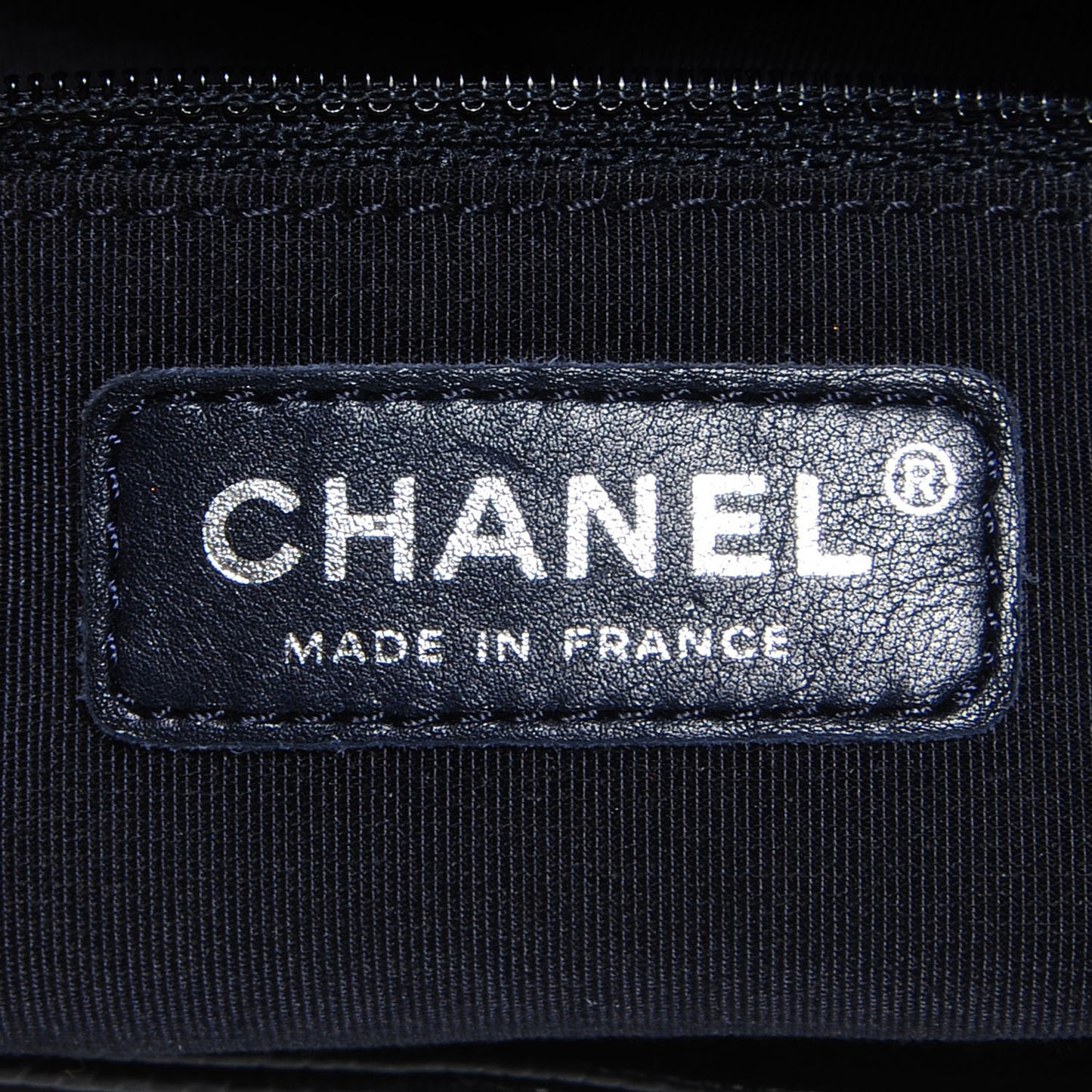 Caviar Quilted Petit Shopping Tote PST Dark Blue