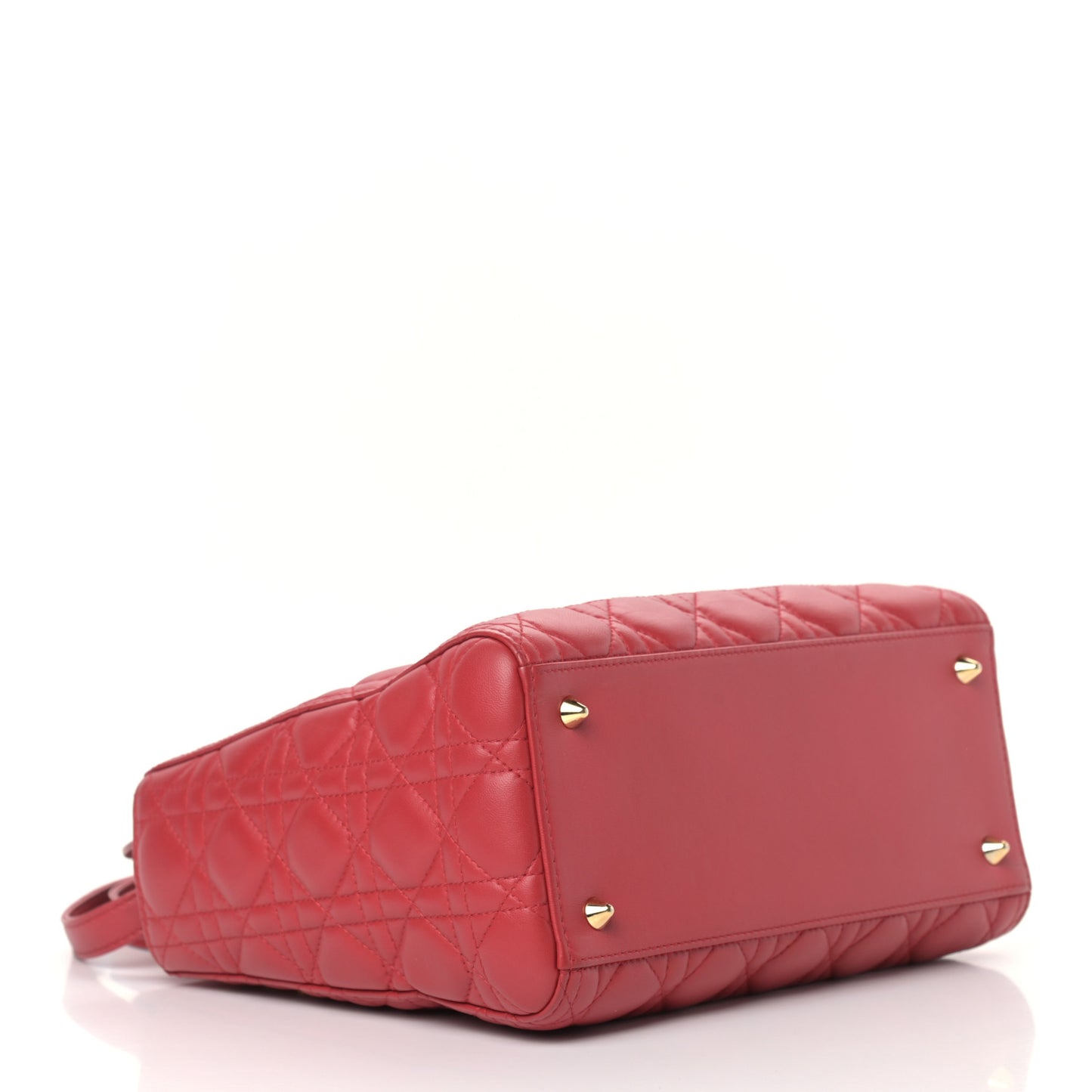 Lambskin Cannage Medium Lady Dior Red