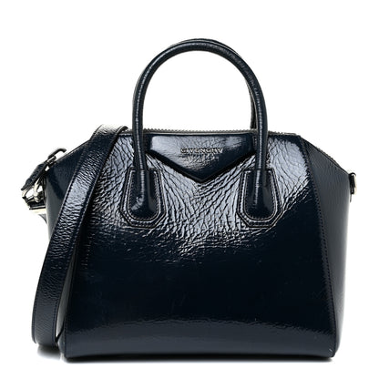 Givenchy Crinkled Patent Deerskin Small Antigona Deep Blue 1 of 19