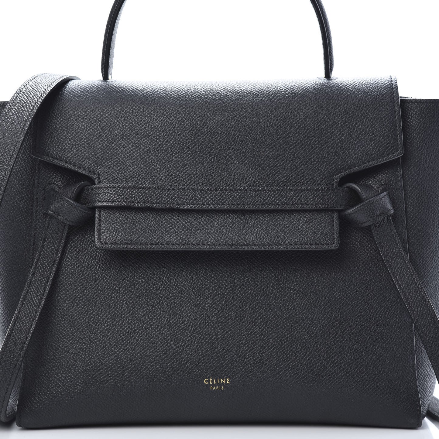 Grained Calfskin Micro Belt Bag Black