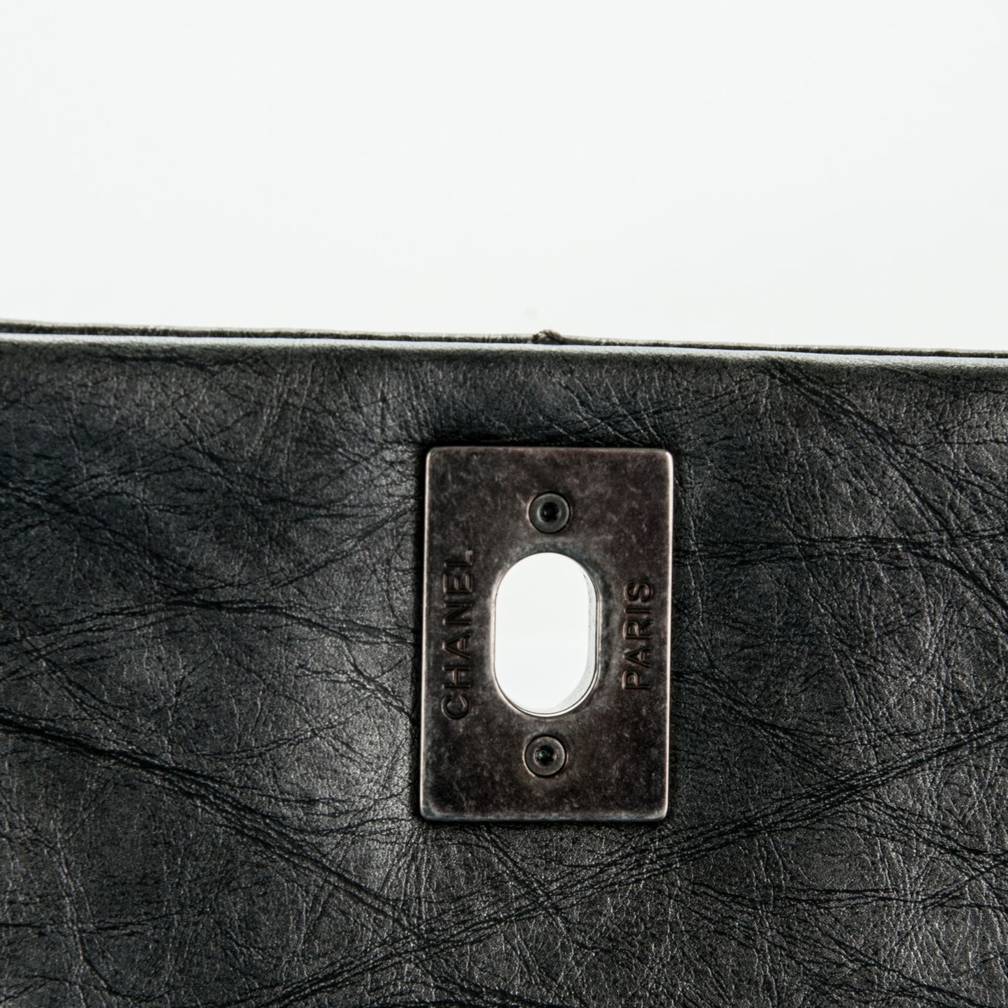 Metallic Aged Calfskin Quilted Medium Pondichery Flap Black