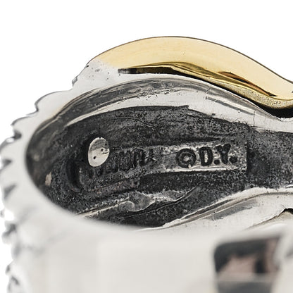 David Yurman Sterling Silver 14K Yellow Gold X Triple Row Ring 50 5.25 3 of 5
