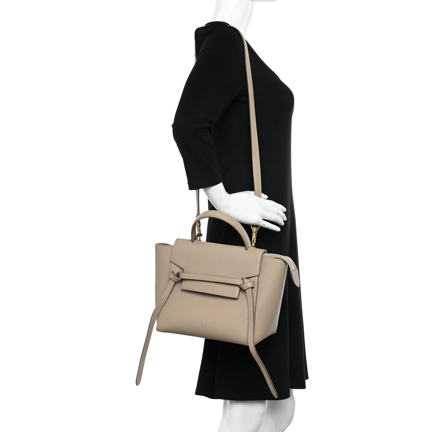 Celine Grained Calfskin Micro Belt Bag Beige 2 of 11