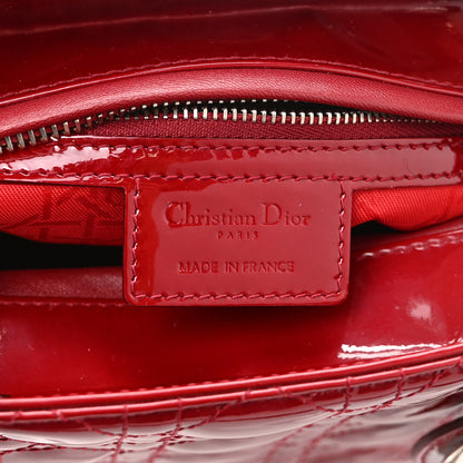 Christian Dior Patent Cannage Medium Lady Dior Red 6 of 10