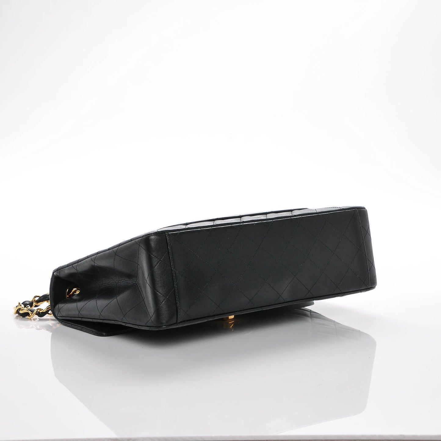 Lambskin Quilted XL Jumbo Single Flap Black