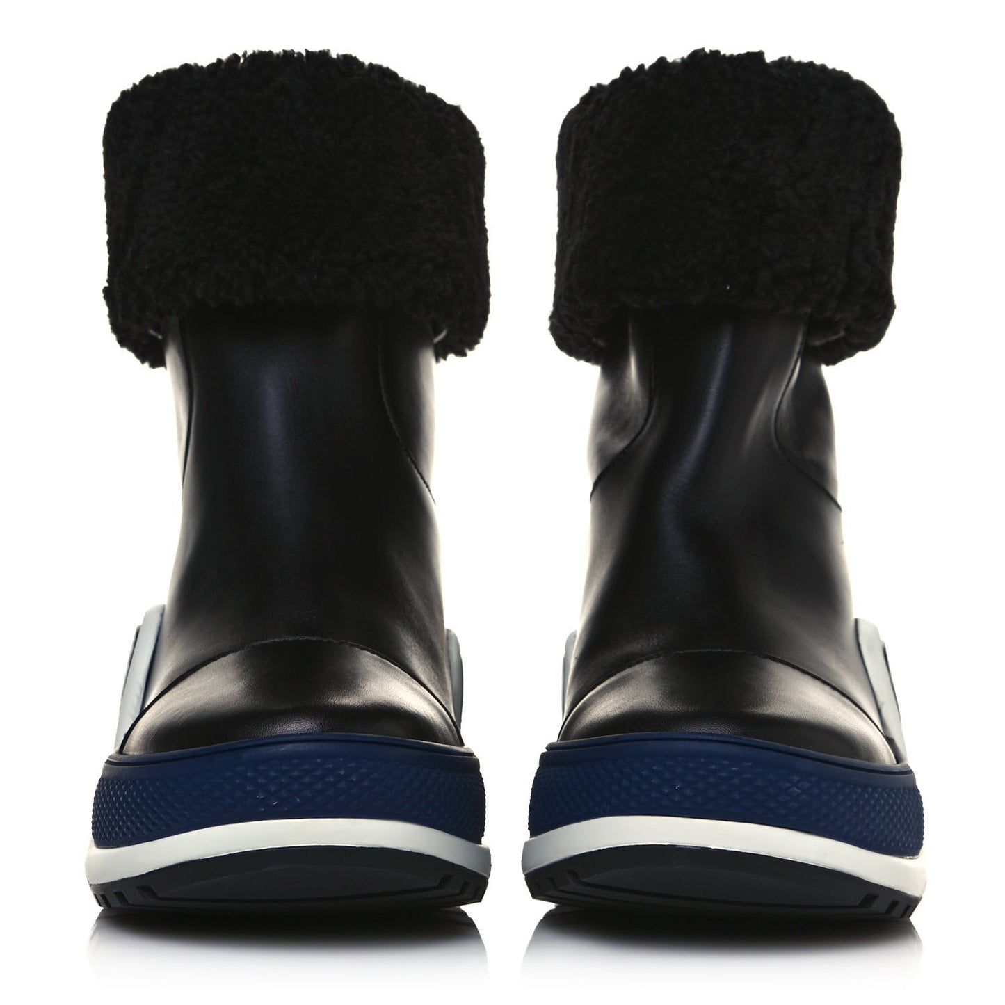 Calfskin Shearling LV Archlight Sneaker Half Boots 37 Black Blue