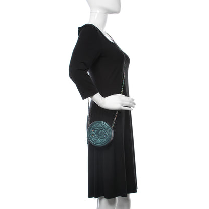 Chanel Iridescent Caviar Quilted Round Filigree Crossbody Dark Turquoise 2 of 8