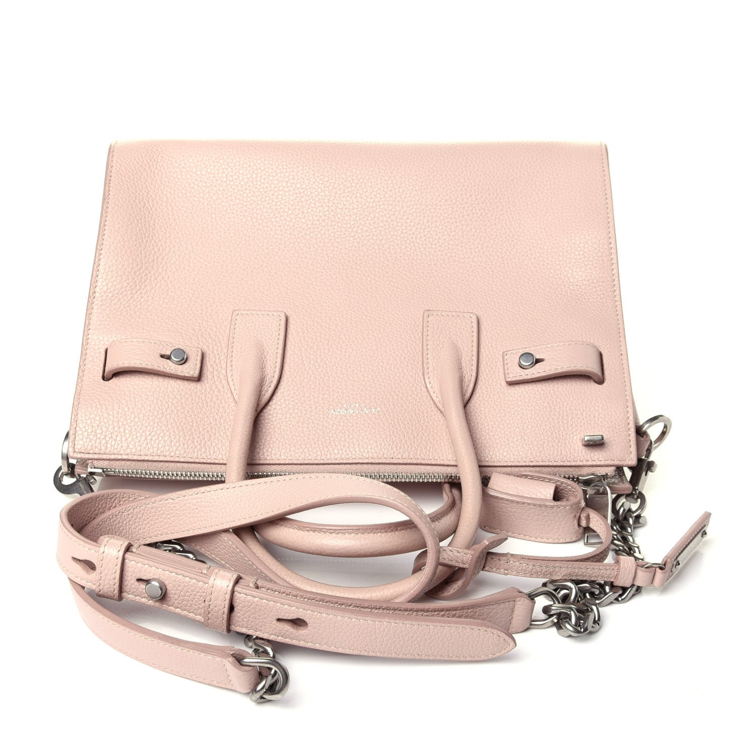 Saint Laurent Grained Calfskin Baby Sac De Jour Souple Marble Pink 11 of 12