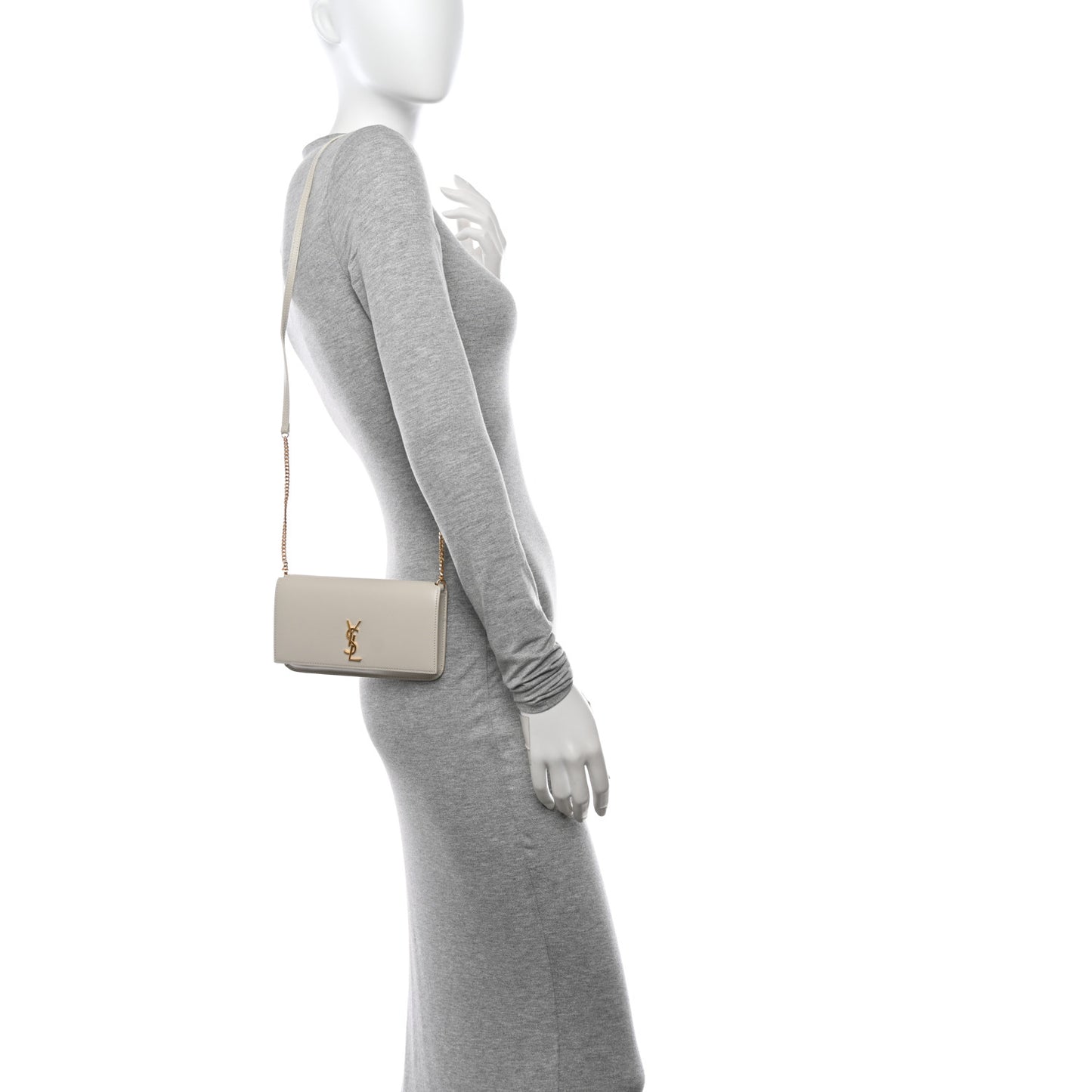 Grained Calfskin Monogram Phone Holder Crossbody Crema Soft