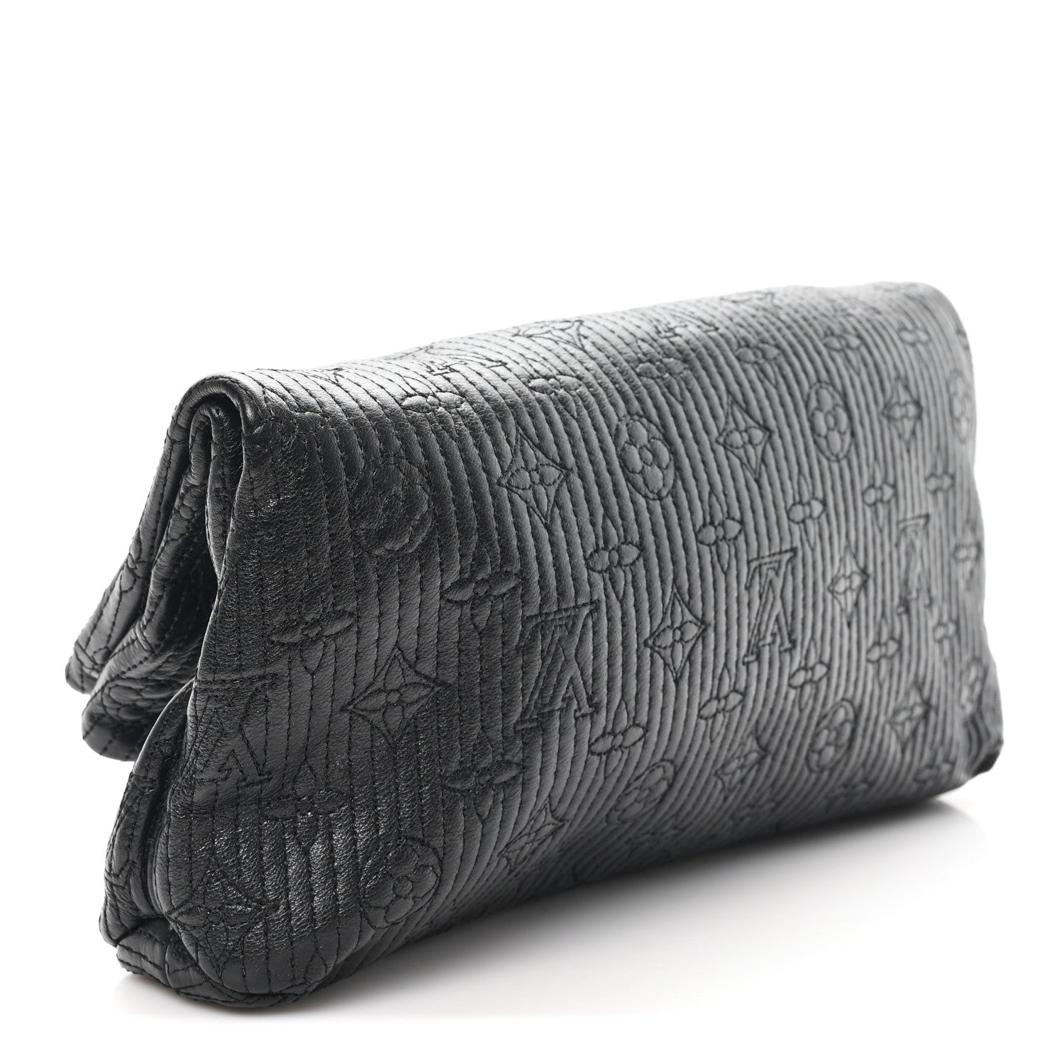 Louis Vuitton Calfskin Quilted Monogram Altair Clutch Black 4 of 7