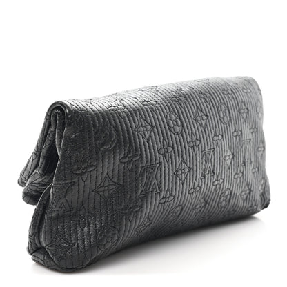 Louis Vuitton Calfskin Quilted Monogram Altair Clutch Black 4 of 7