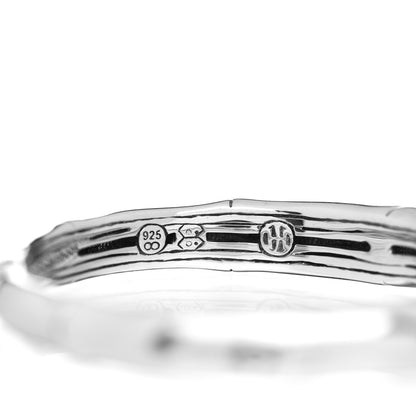John Hardy Sterling Silver White Sapphire Bamboo Kick Cuff Bracelet 4 of 4