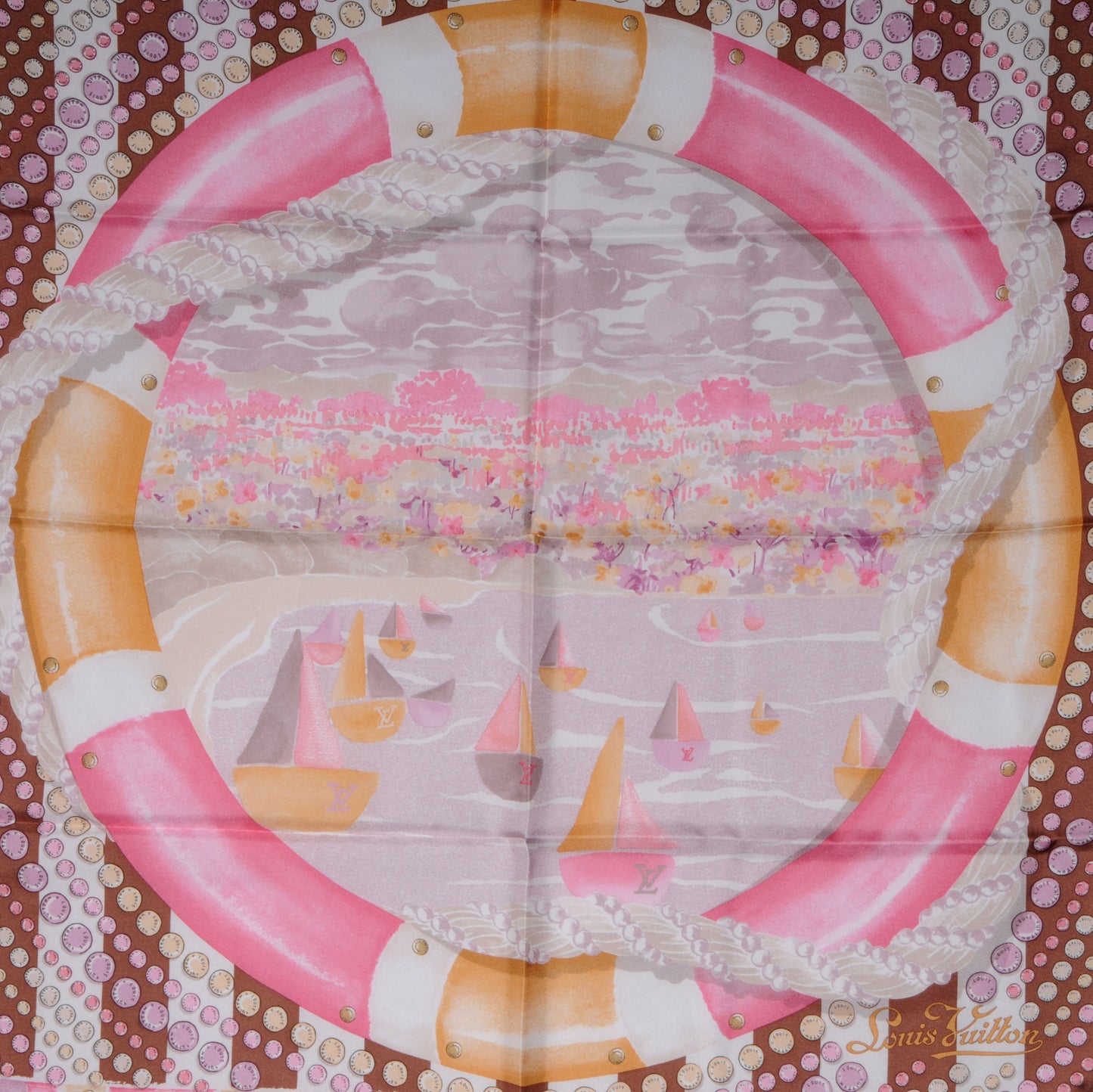 Silk Carre Escale Square Scarf Fuchsia
