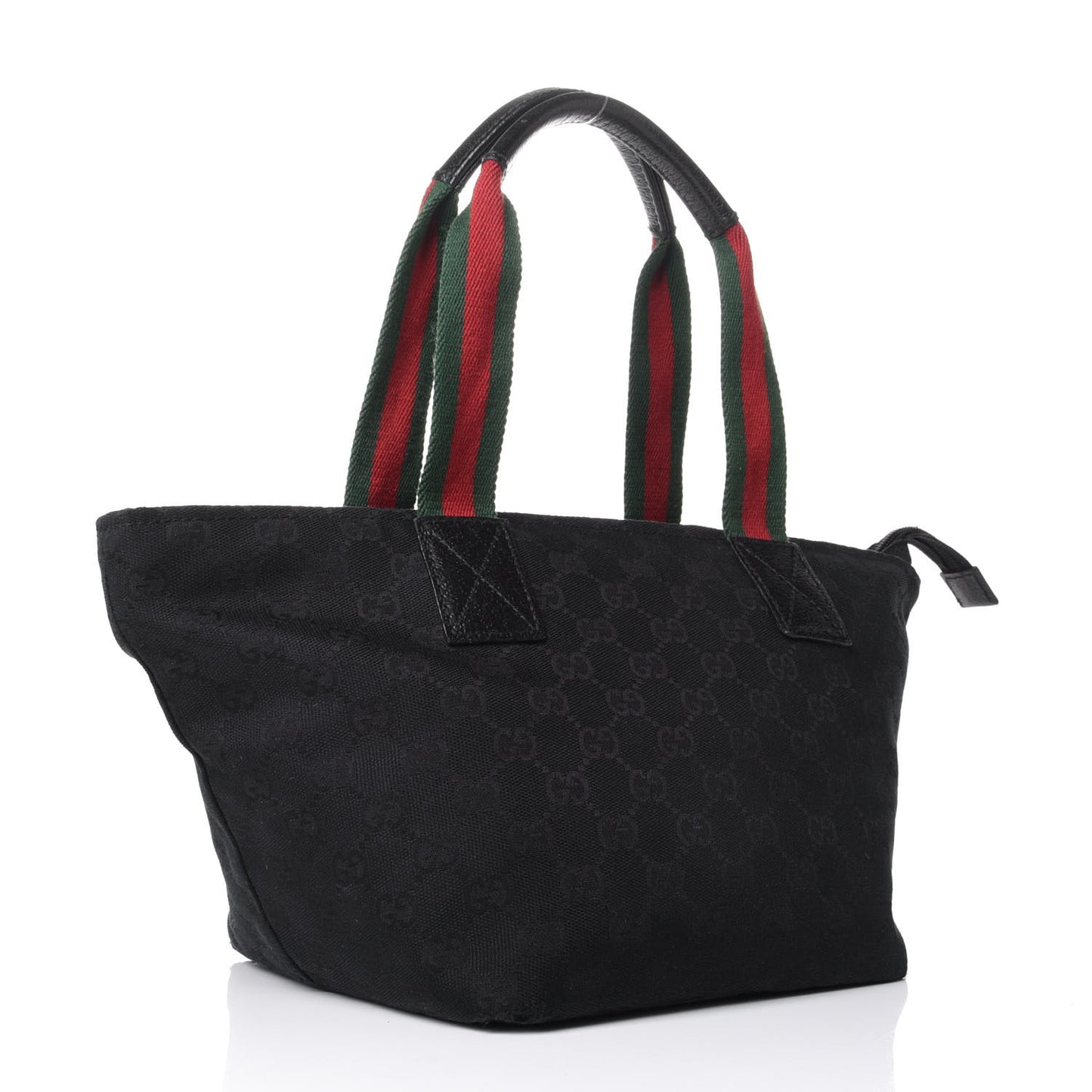 GG Monogram Small Web Handle Bucket Tote Black