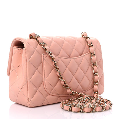 Chanel Lambskin Quilted Mini Rectangular Flap Light Pink 3 of 9