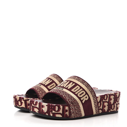 Christian Dior Oblique D-Way Platform Sandals 37 Deep Amaranth 3 of 11
