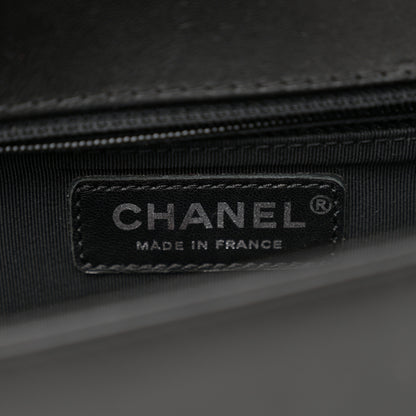 Chanel Lambskin Geometric Chevron Quilted New Medium Boy Flap Black 6 of 12
