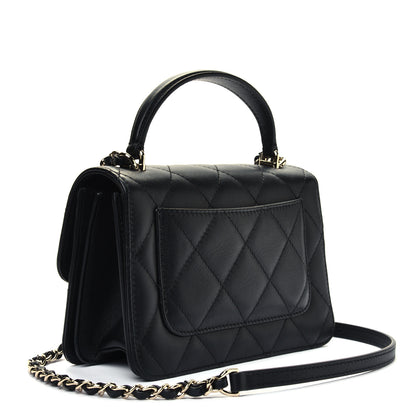 Chanel Calfskin Quilted Small Top Handle Flap Black 2 of 4