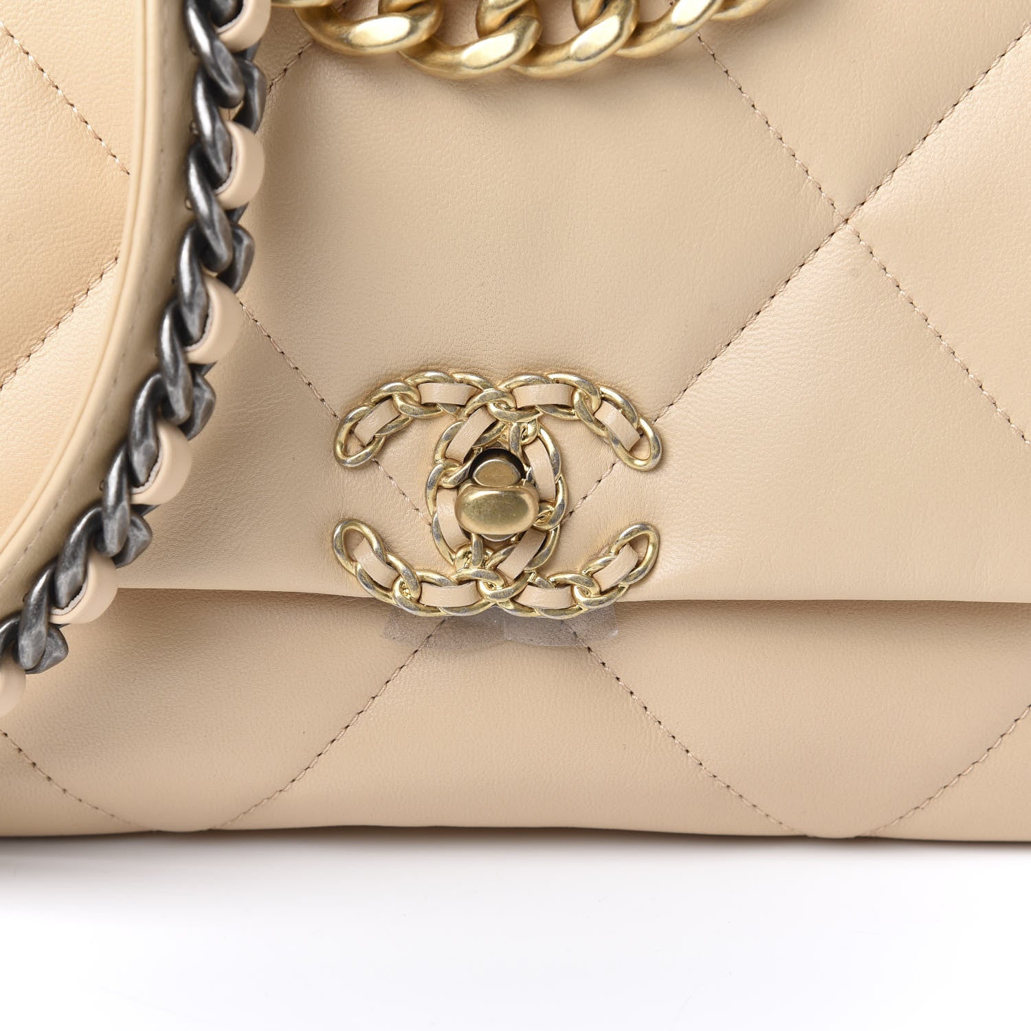 Chanel Goatskin Quilted Medium 19 Flap Beige 10 of 11