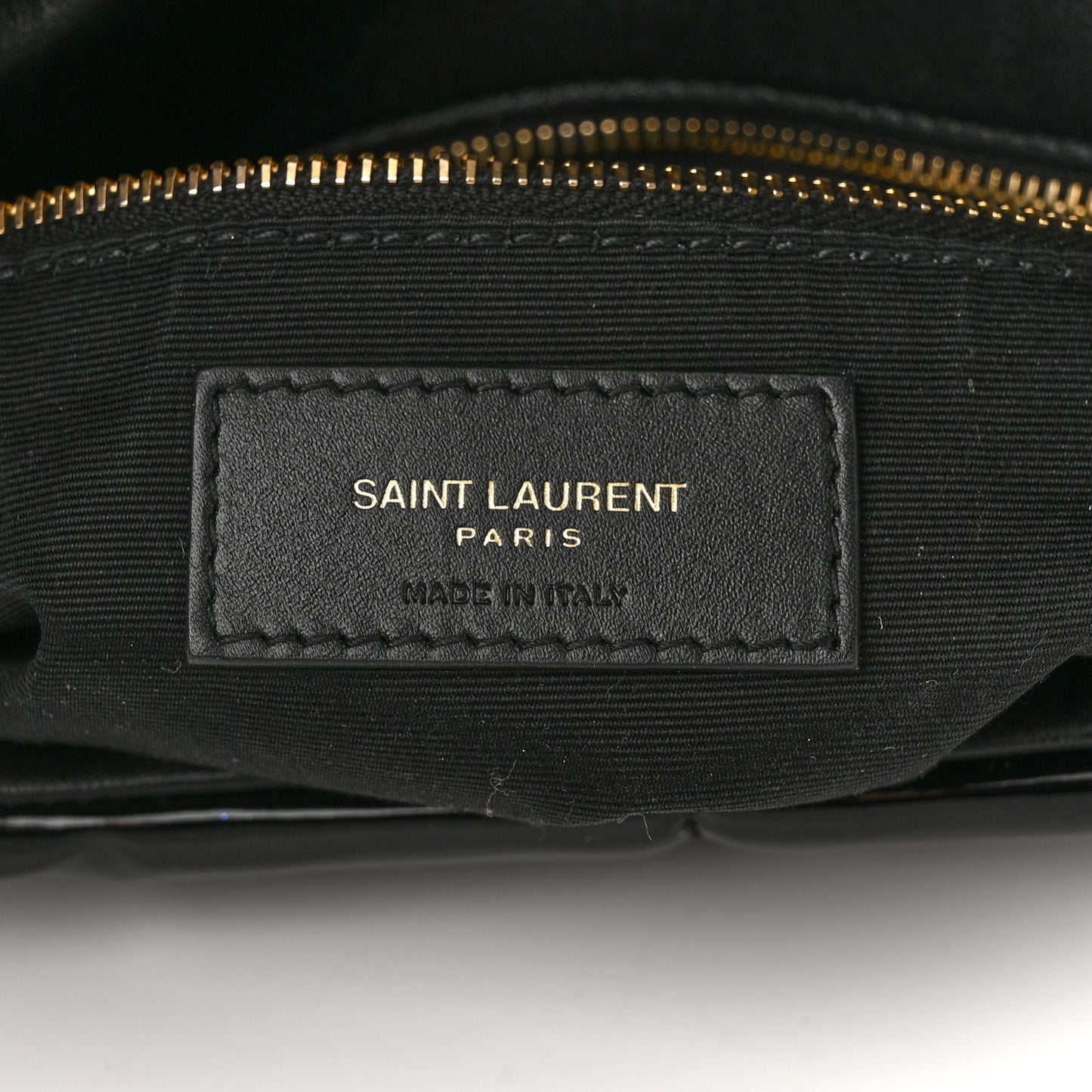 Patent Quilted Small Loulou Puffer Monogram Chain Satchel Black