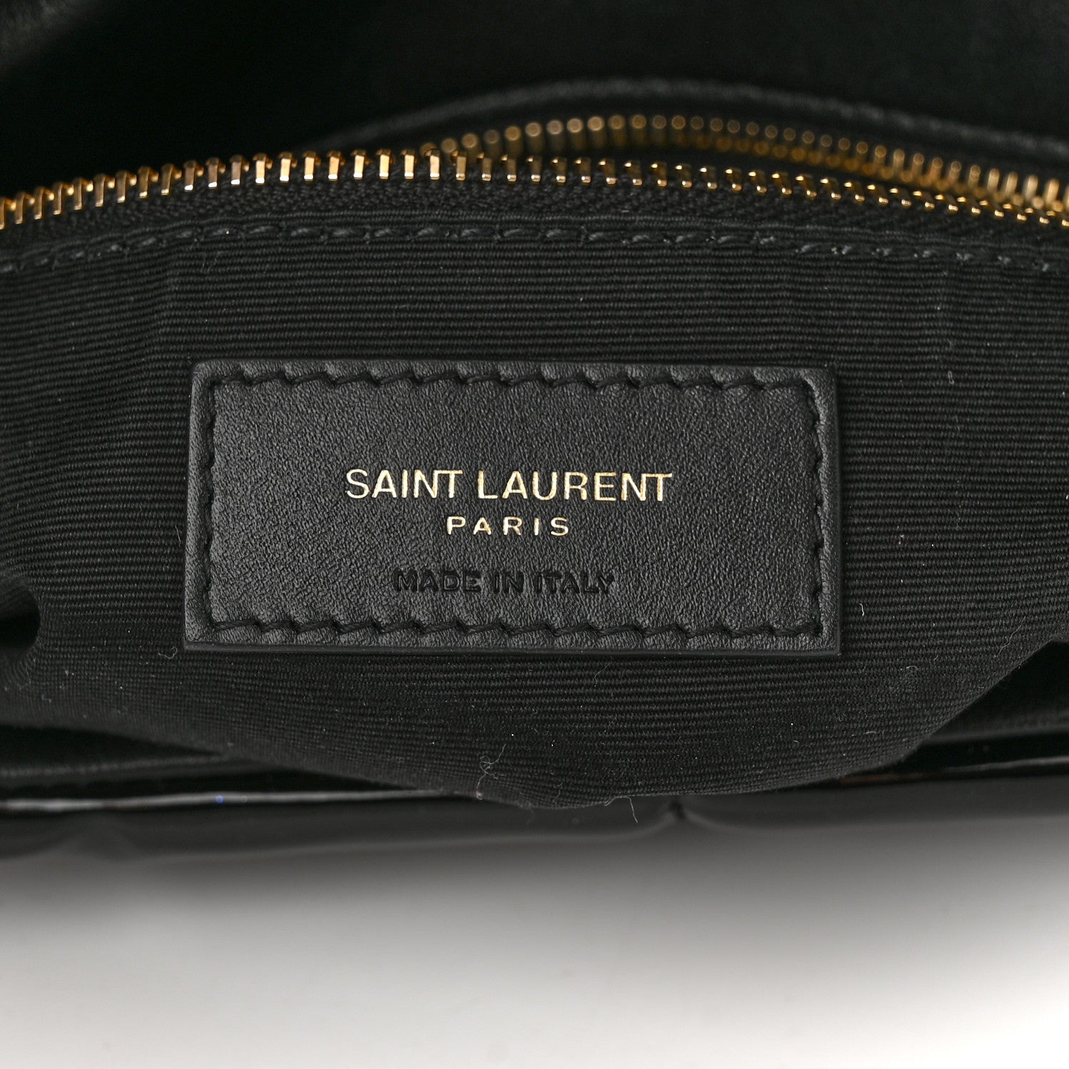 Saint Laurent Patent Quilted Small Loulou Puffer Monogram Chain Satchel Black 6 of 10