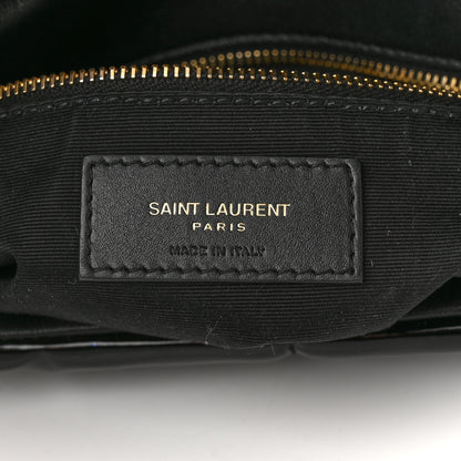Saint Laurent Patent Quilted Small Loulou Puffer Monogram Chain Satchel Black 6 of 10