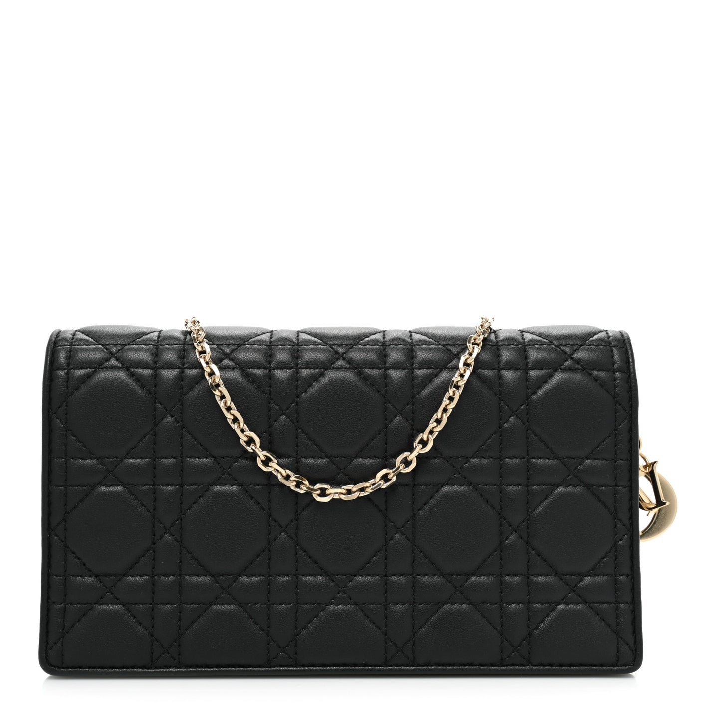Lambskin Cannage Lady Dior Pouch Black