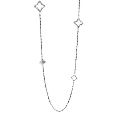 David Yurman Sterling Silver 25mm Quatrefoil Chain Necklace 1 of 4