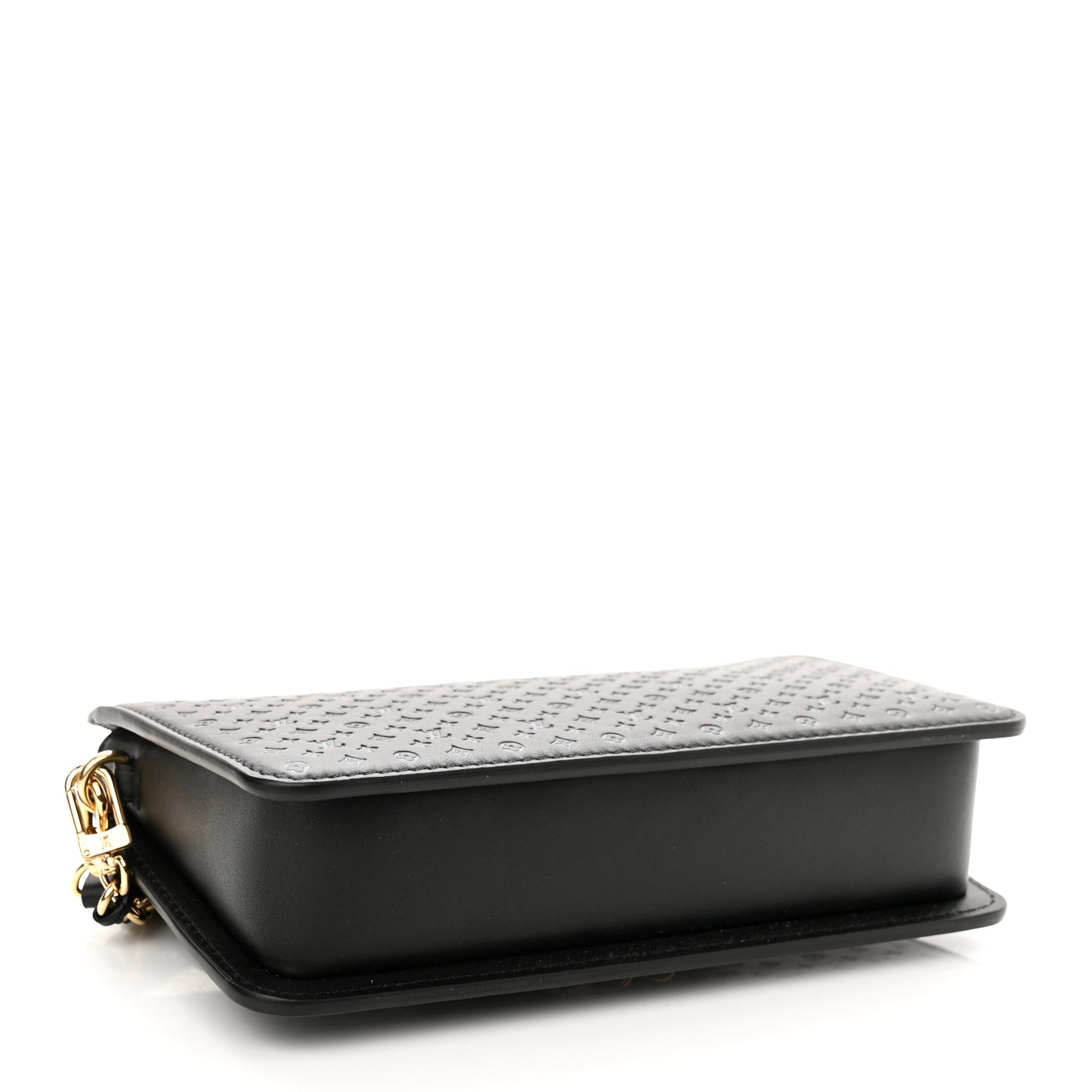 Calfskin Nanogram Embossed Lexington Pouch Black