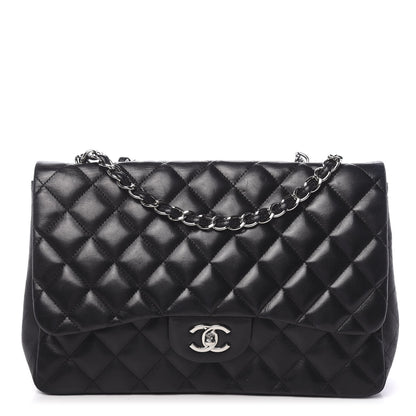 Chanel Lambskin Quilted Jumbo Single Flap Black 1 of 13