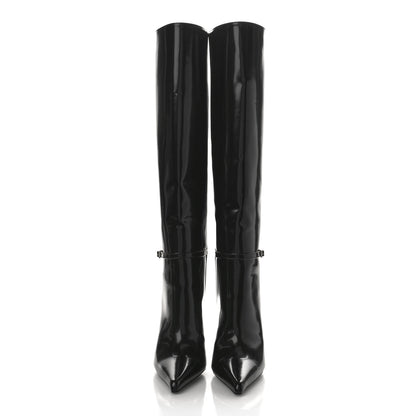 Saint Laurent Glazed Calfskin Vendome 110 Boots 36 Black 3 of 12