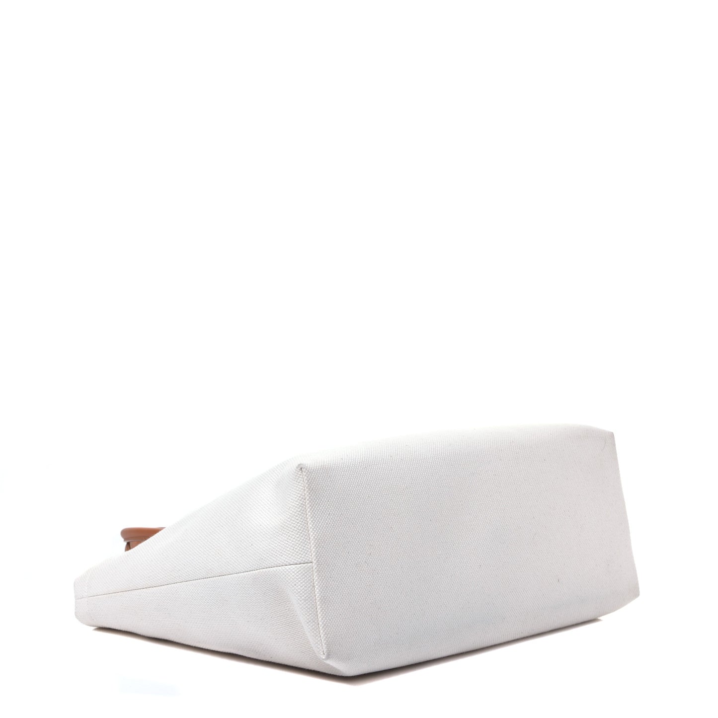 Canvas Calfskin Horizontal Cabas Natural Tan